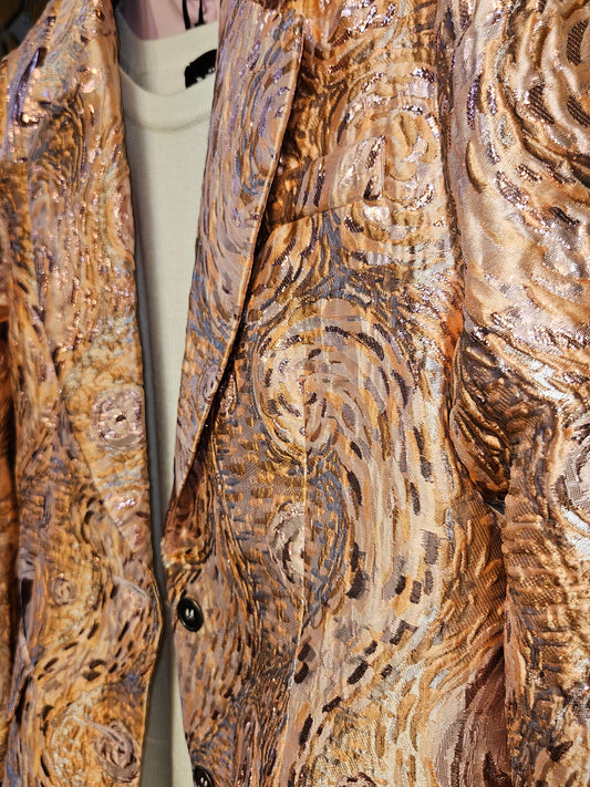 Rosaguld Tekstureret Blazer