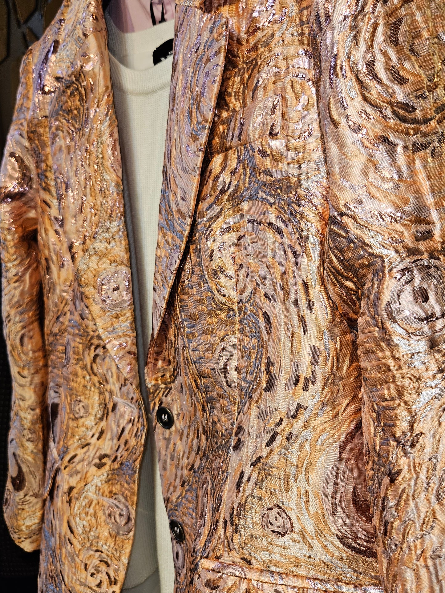 Rosaguld Tekstureret Blazer
