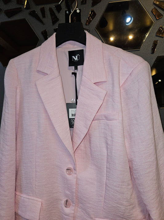 Elegant Pink Linen Blazer - Nu Denmark