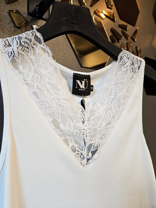 NÜ Luna Lace Top - Elegant White Tank