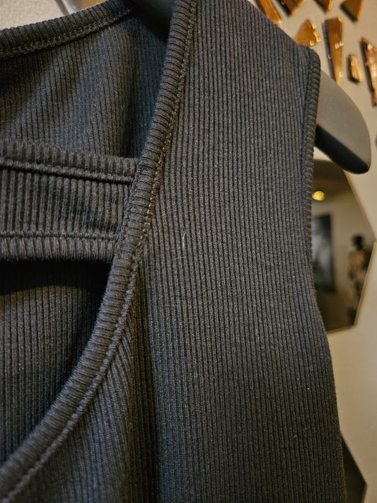 NÜ Ribbed Tank Top with Cutout Detail