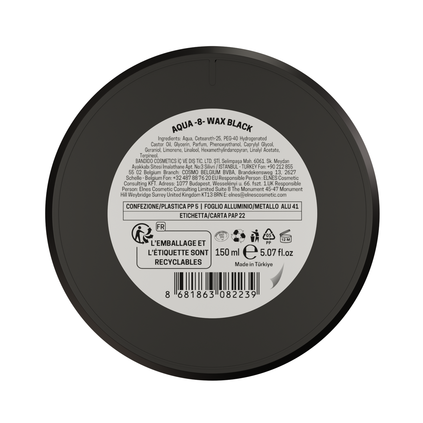 BANDIDO AQUA WAX 8 BLACK EXTREME STRONG - 150 ML