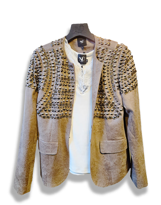 Elegant Studded Blazer & Trouser Set - NÜ Collection