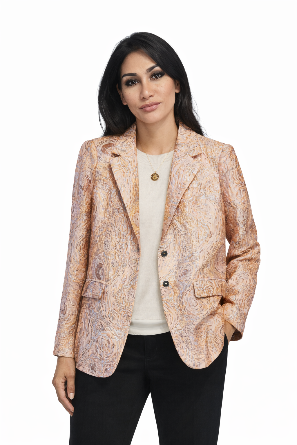 Rose Gold Textured Blazer