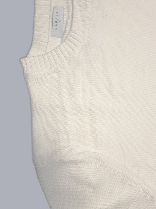 Essentiel cremefarvet bomuldsstrik
