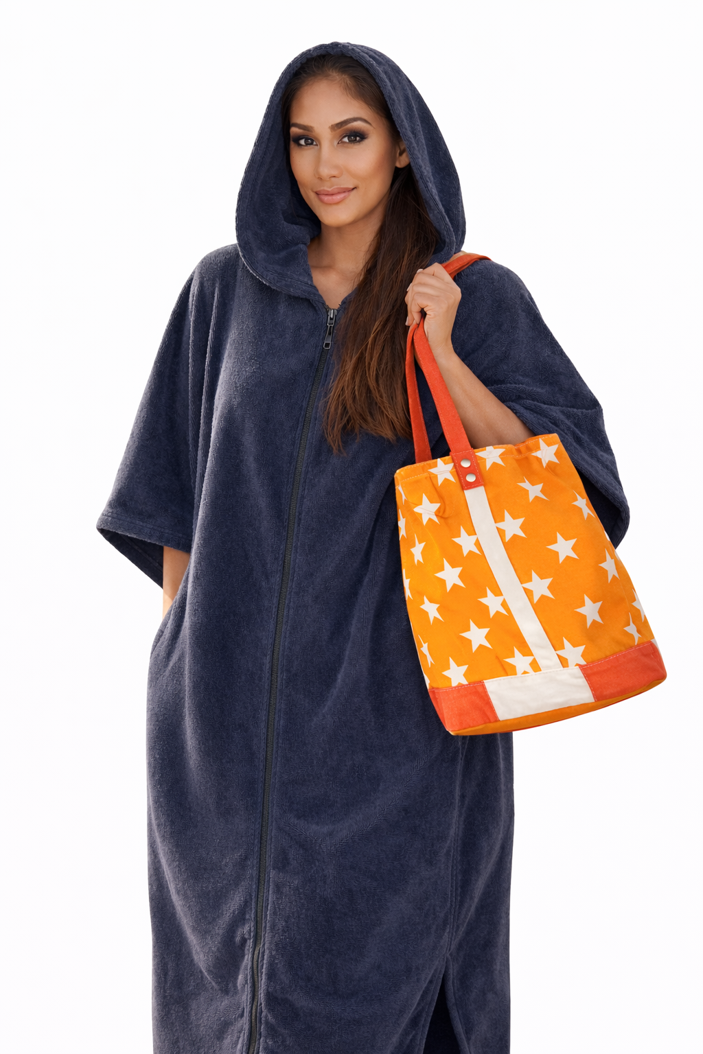 Poncho towel micro with versatile multi tasking la finesse bag