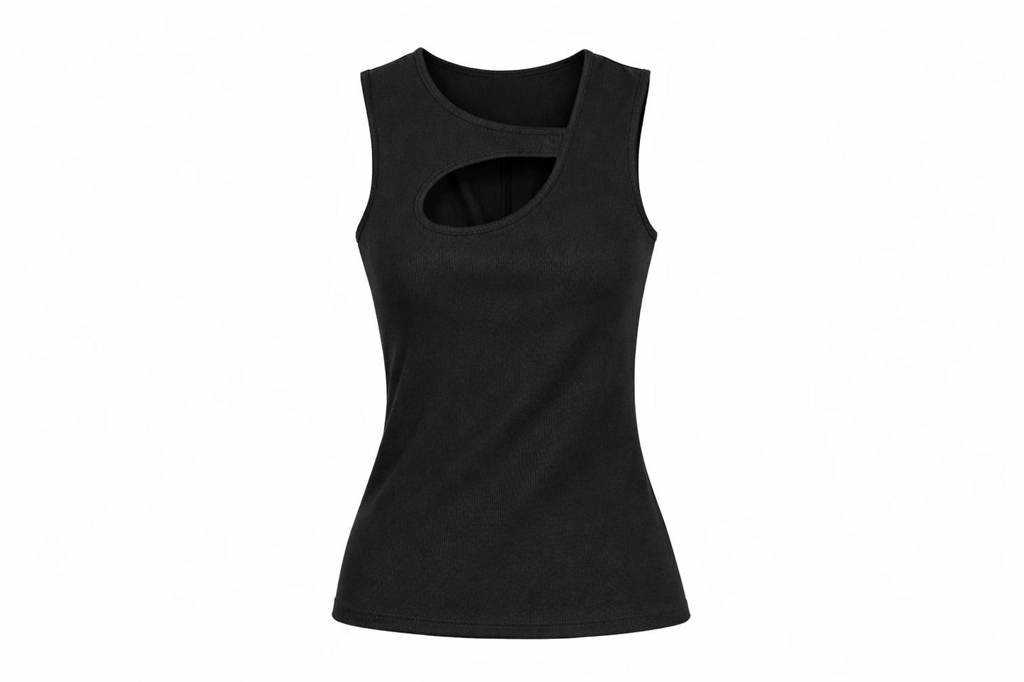 NÜ Ribbed Tank Top with Cutout Detail