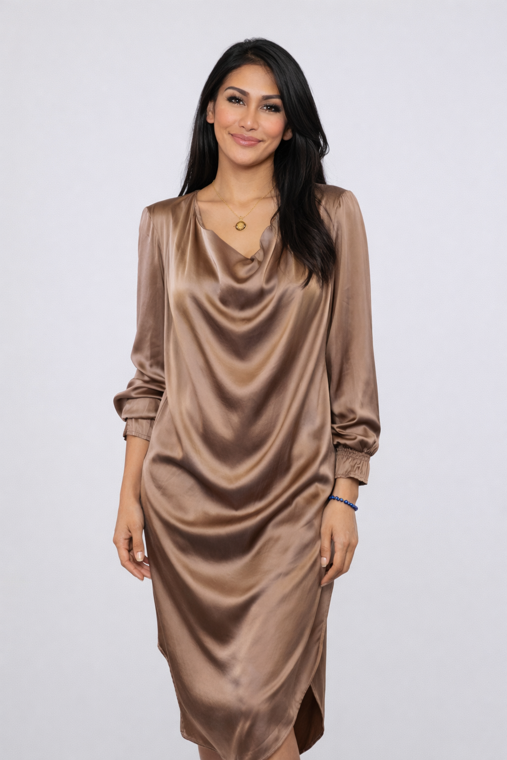 Vanilla Draped Tunic Dress
