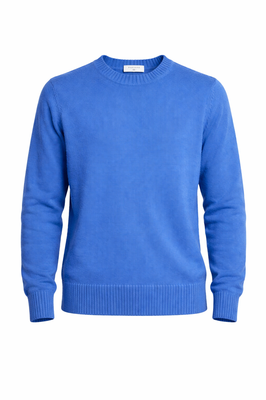Essential Blue Cotton Knitwear